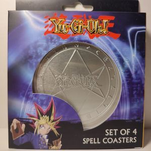Yugioh Coasters Set of 4 Official Konami Metal Collectible Drinkware Holders